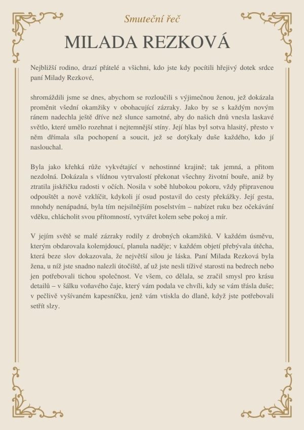1 - smutecni rec milada rezkova